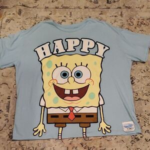 Nickelodeon Light Blue Sponge Bob Happy Tee